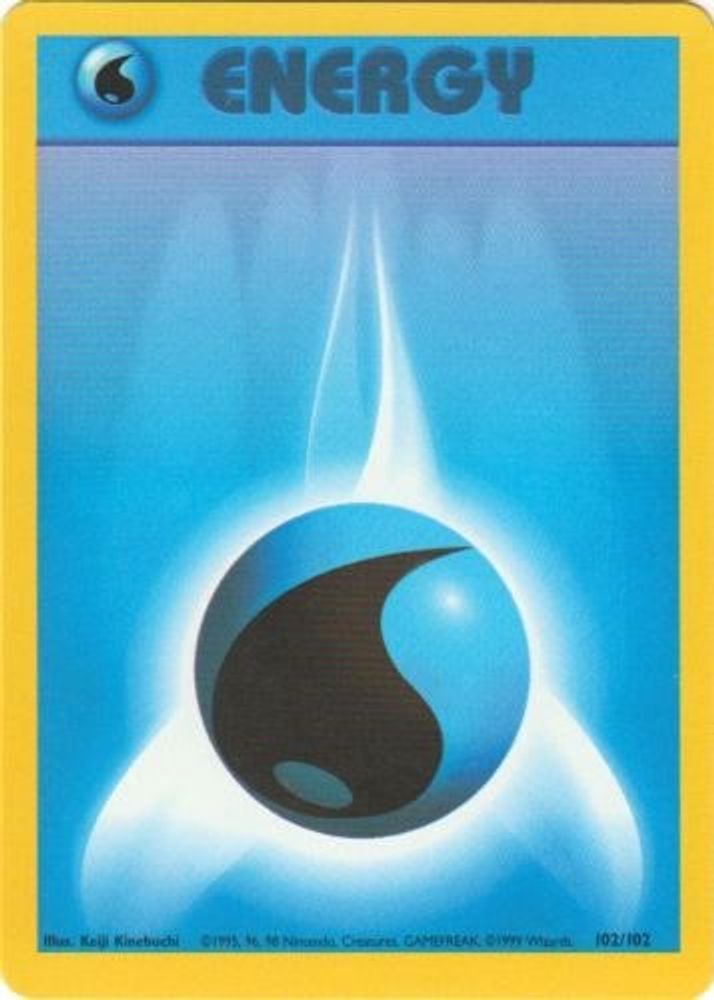 Water Energy - 102/102 Base Set Unlimited Common Pokemon - NM