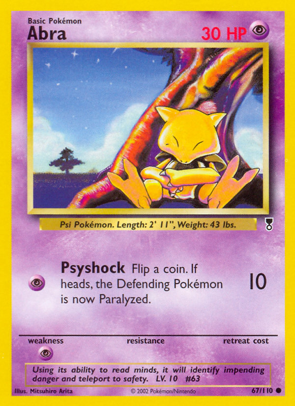 Abra - 67/110 Legendary Collection Common Pokemon - NM