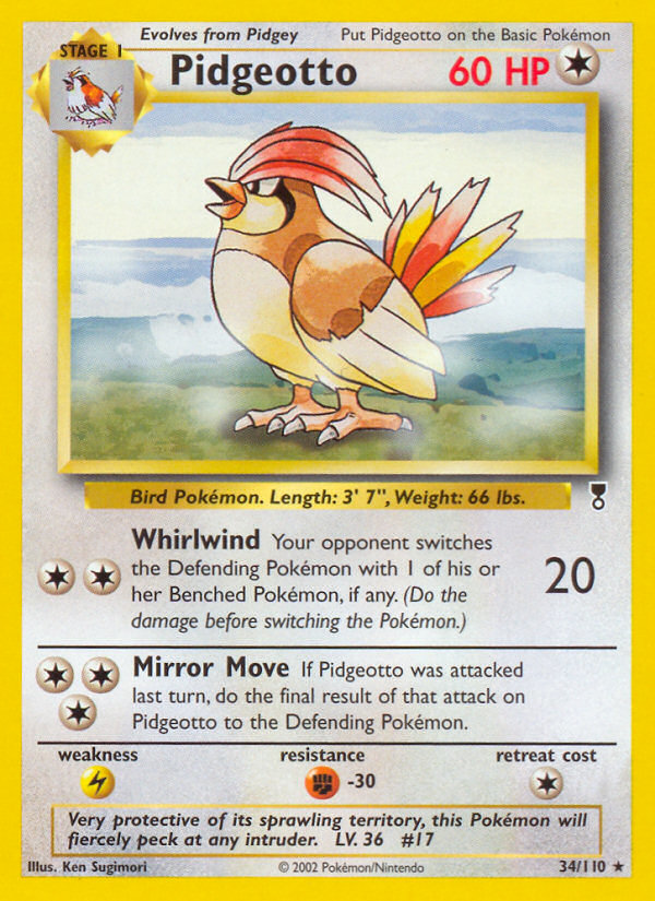Pidgeotto - 34/110 Legendary Collection Rare Pokemon - NM