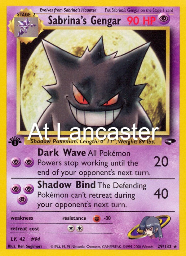 Sabrina's Gengar - 29/132 Gym Challenge Unlimited Rare Pokemon - DMG (Lanc)