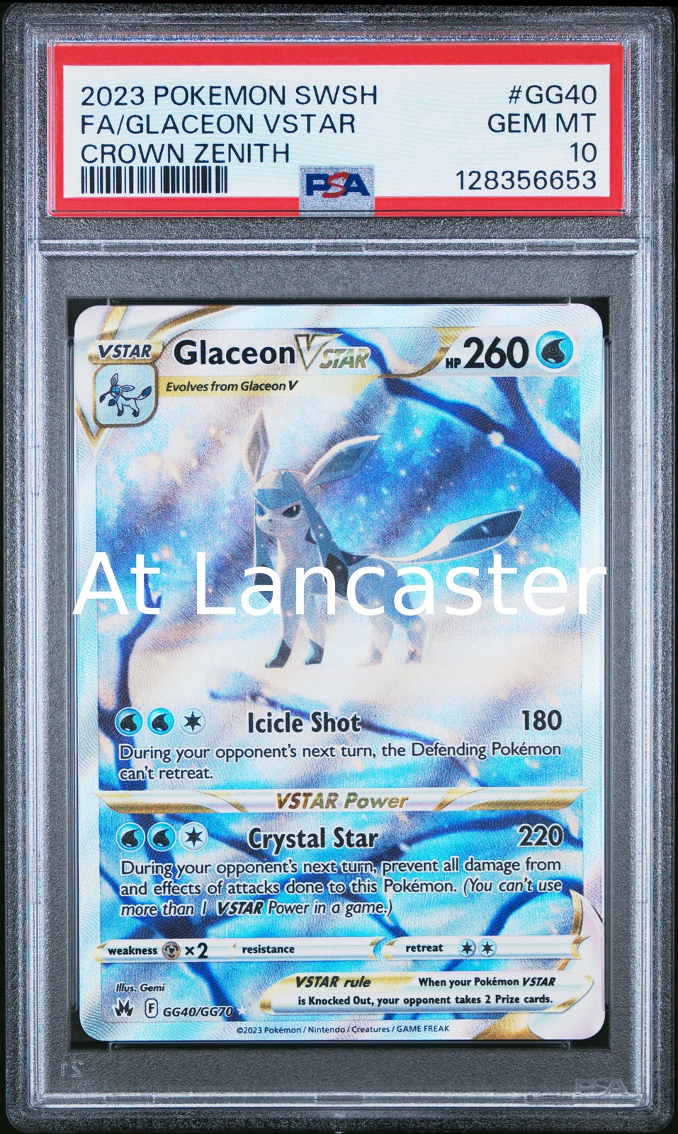 Glaceon Vstar - GG40/GG70 PSA 10 Sword Shield Crown Zenith Pokemon (Lanc)