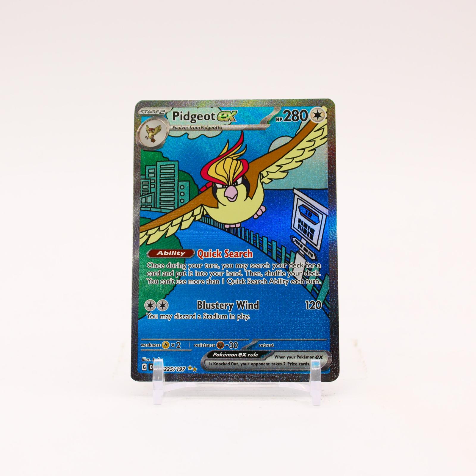 Pidgeot ex - 225/197 Obsidian Flames Holo Special Illustration Pokemon - NM/LP