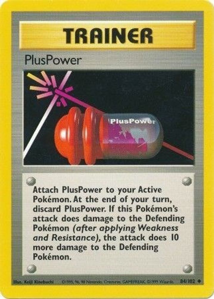 PlusPower - 84/102 Base Set Unlimited Uncommon Pokemon - NM
