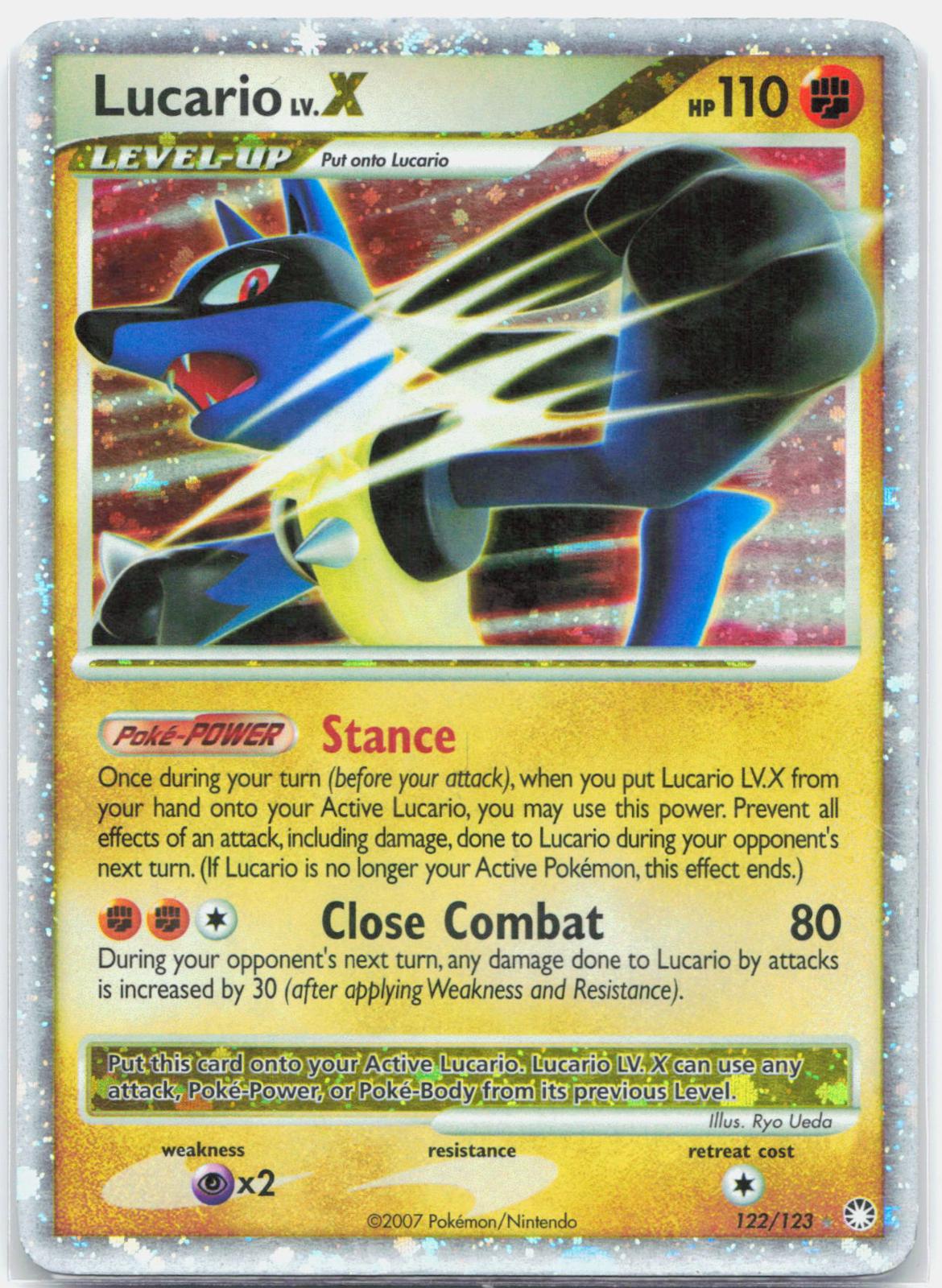 Lucario LV.X - 122/123 Mysterious Treasures Holo Ultra Rare Pokemon - MP