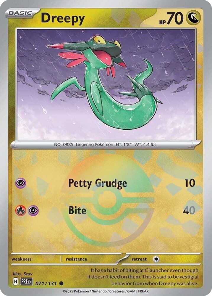 Dreepy (Poke Ball Pattern) - 071/131 Prismatic Evolutions Common Holo Pokemon - NM