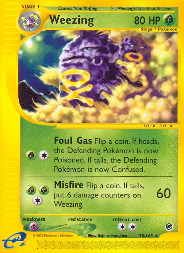 Weezing - 70/165 Expedition Base Set Rare Pokemon - NM