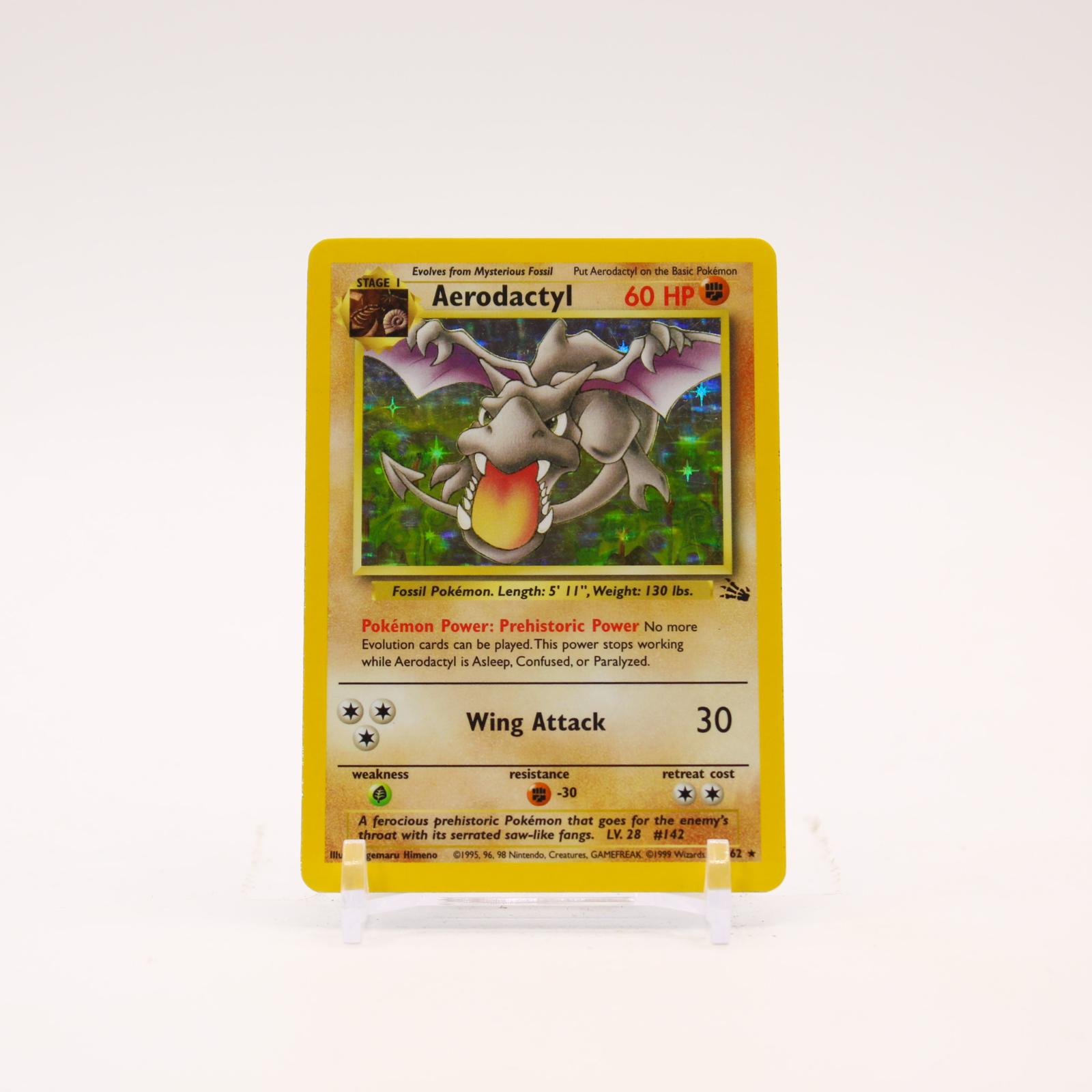 Aerodactyl - 1/62 Fossil Unlimited Holo Rare Pokemon - LP/MP