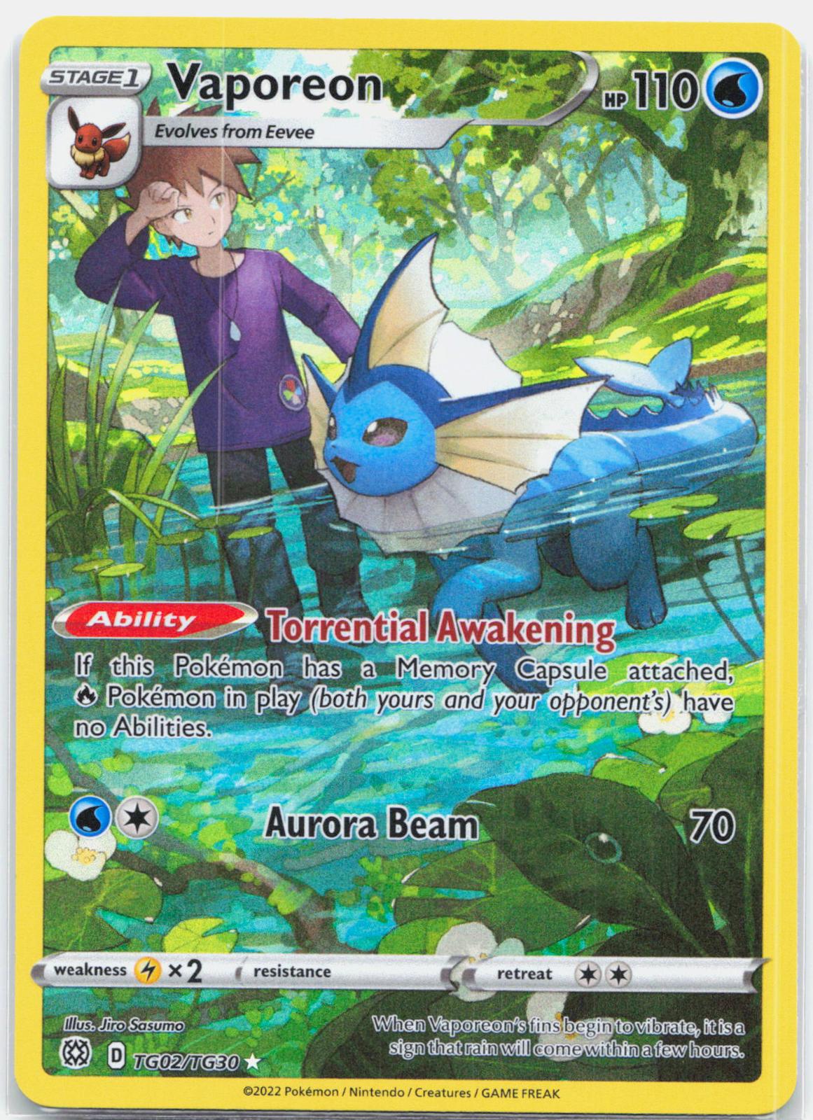 Vaporeon - TG02/TG30 Brilliant Stars Trainer Gallery Pokemon - NM