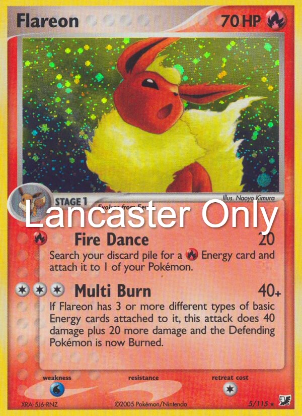 Flareon - 5/115 Unseen Forces Holo Rare Pokemon - MP (Lanc)