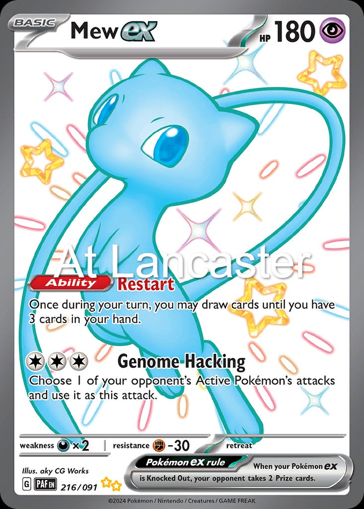 Mew ex - 216/091 Paldean Fates Holo Shiny Ultra Rare Pokemon - NM (Lanc)