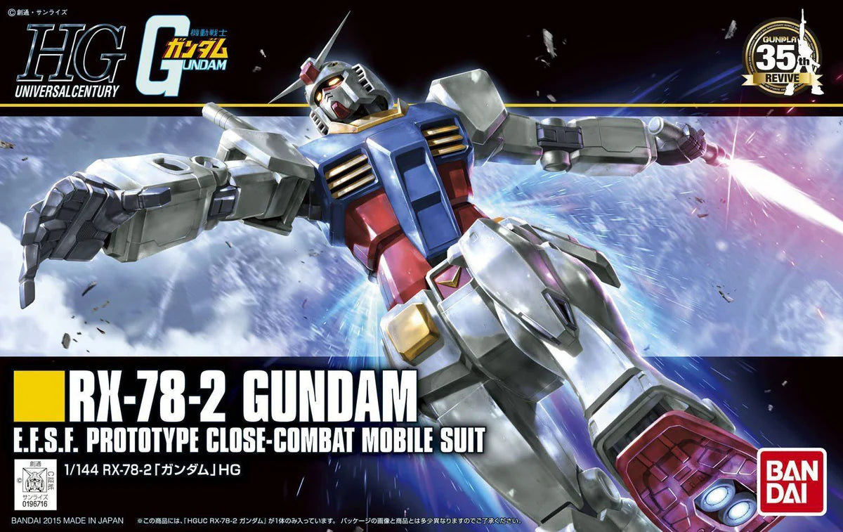 Gunpla Model Kit 1/144 Bandai - HGUC RX-78-2 Gundam 191