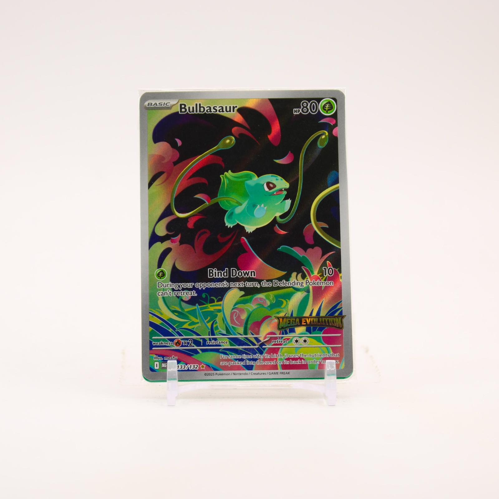 Bulbasaur - 133/132 SEALED Mega Evolution Box Topper Promo Pokemon - NM/MINT