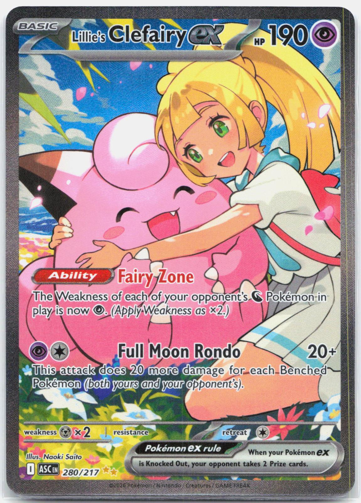 Lillie's Clefairy ex - 280/217 Ascended Heroes Special Illustration Pokemon - NM