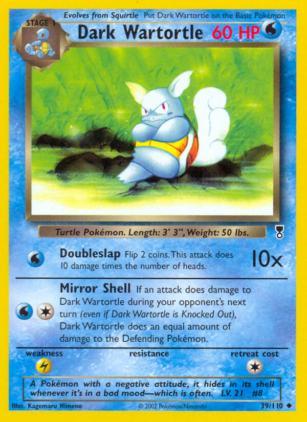 Dark Wartortle - 39/110 Legendary Collection Uncommon Pokemon - NM