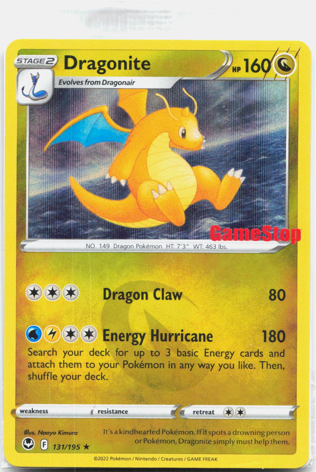 Dragonite - 131/195 SEALED Silver Tempest Gamestop Promo Pokemon - NM/MINT