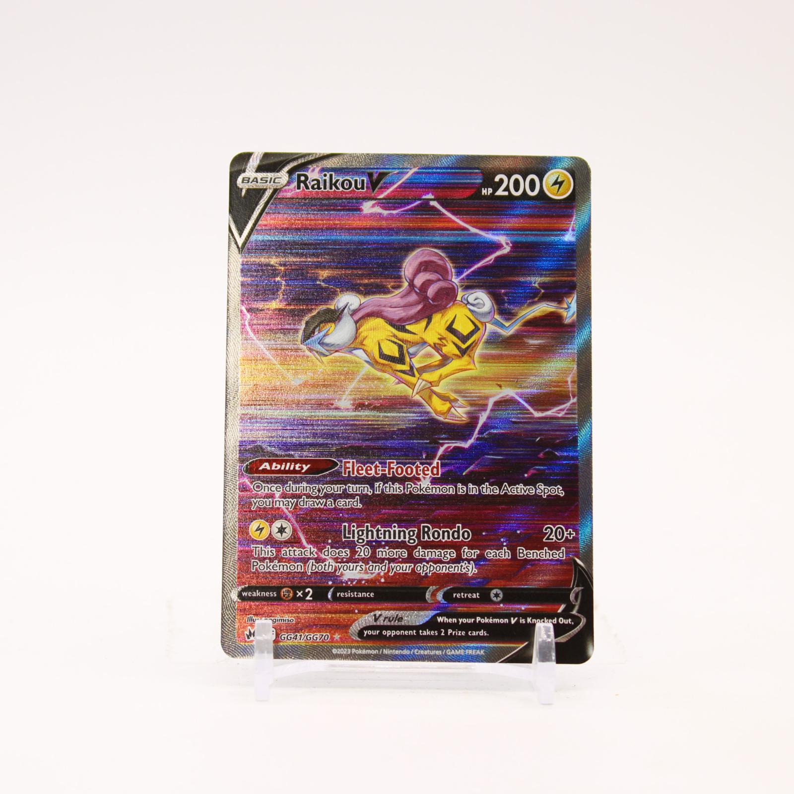 Raikou V - GG41/GG70 Crown Zenith Galarian Gallery Holo Pokemon - NM