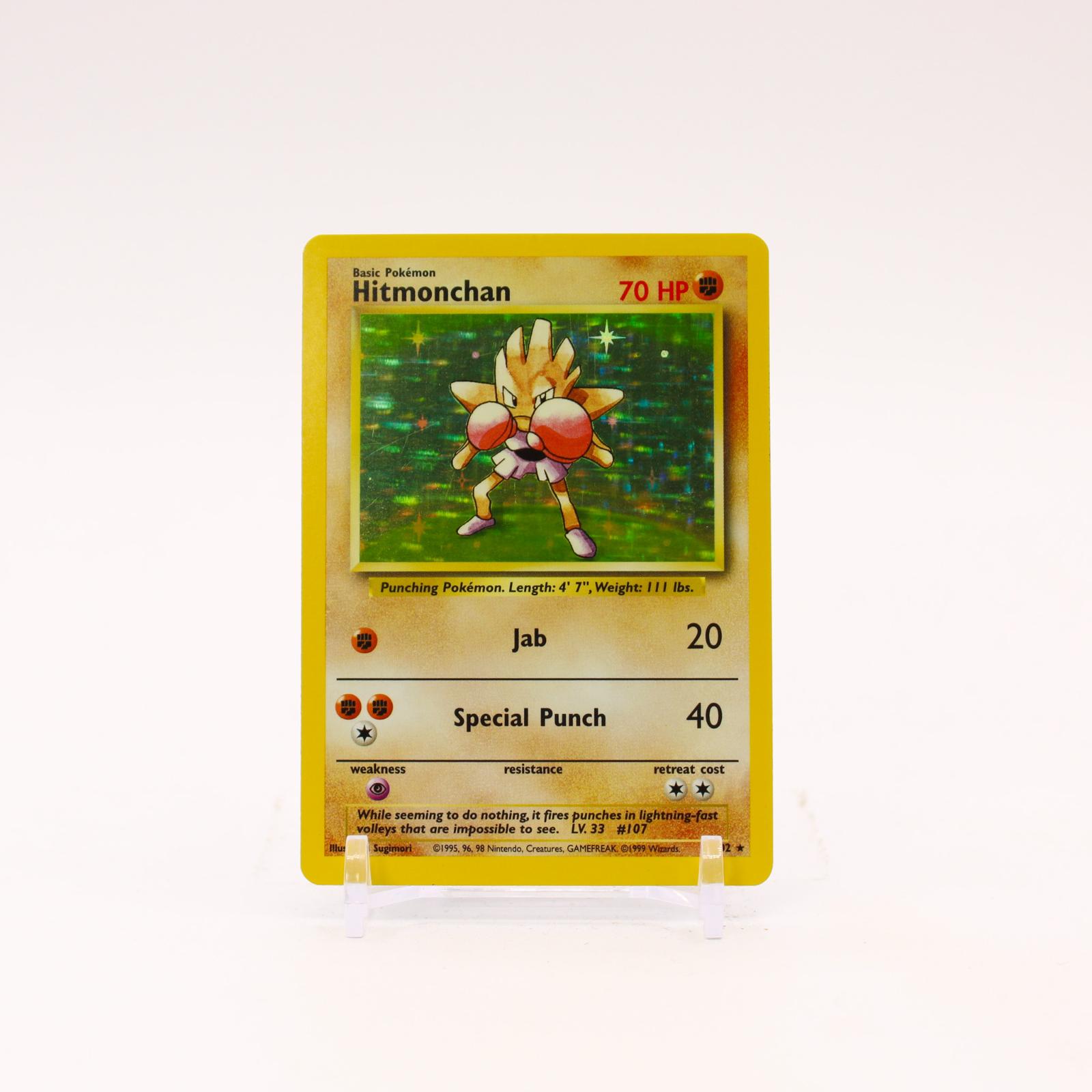 Hitmonchan - 7/102 Base Set Unlimited Holo Rare Pokemon - NM/LP