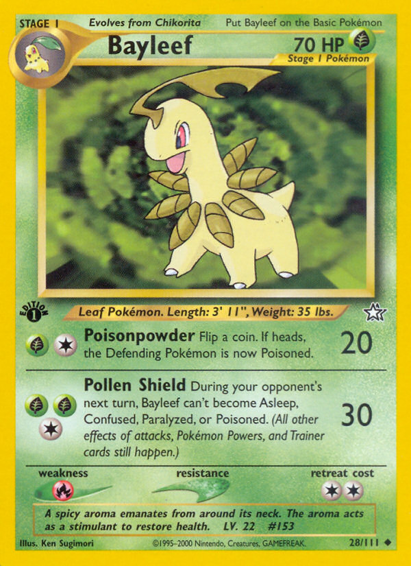 Bayleef - 28/111 Neo Genesis Uncommon Unlimited Pokemon - NM