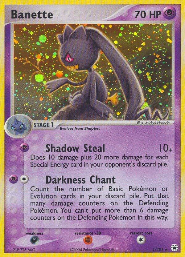 Banette - 1/101 Hidden Legends Reverse Holo Rare Pokemon - NM