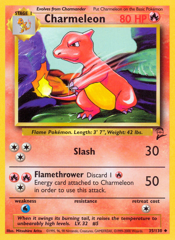 Charmeleon - 35/130 Base Set 2 Uncommon Pokemon - NM