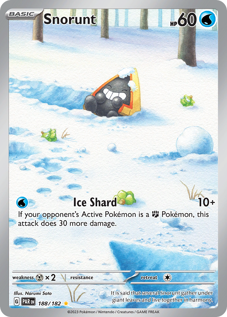 Snorunt - 188/182 Paradox Rift Illustration Rare Holo Pokemon - NM