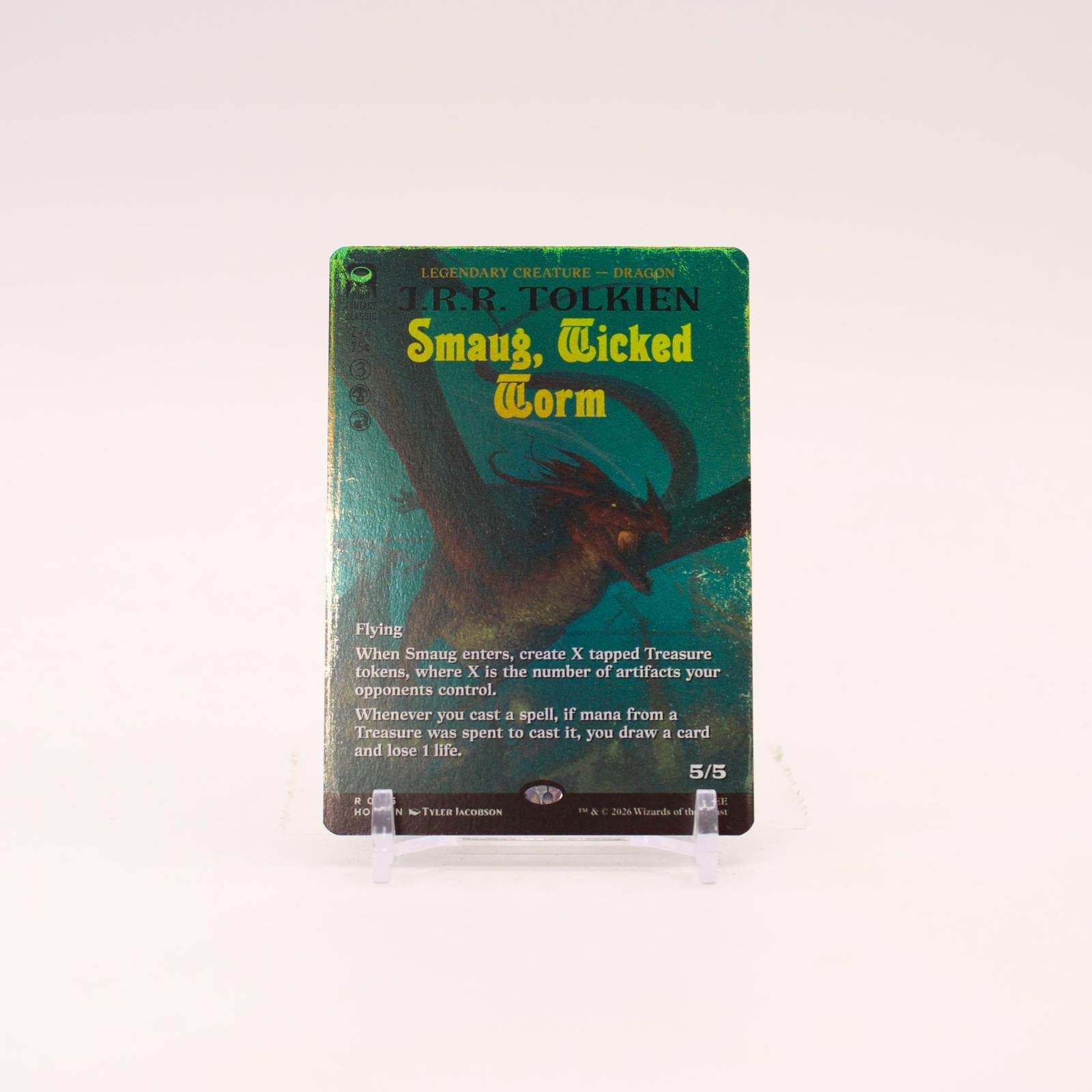 Smaug, Wicked Worm Borderless - 245 The Hobbit Foil Rare Magic - NM