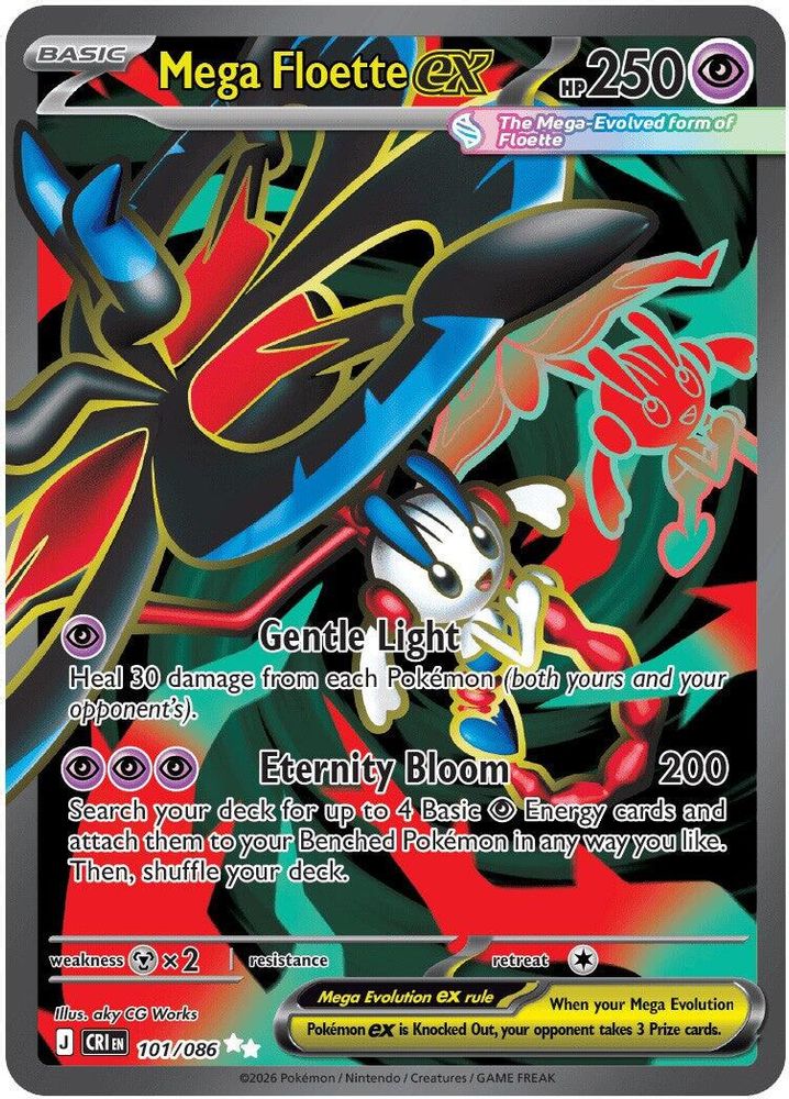 Mega Floette ex - 101/086 Chaos Rising Holo Ultra Rare Pokemon - NM