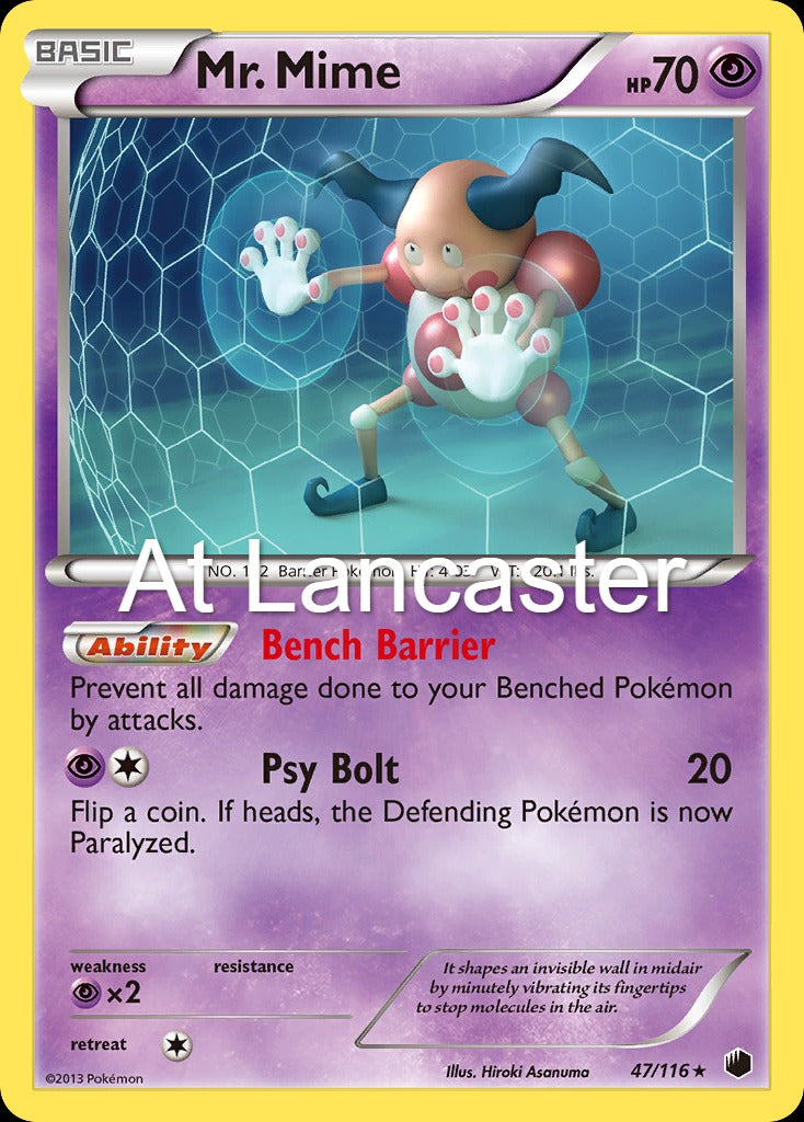 Mr. Mime - 47/116 Plasma Freeze Reverse Holo Rare Pokemon - LP (Lanc)