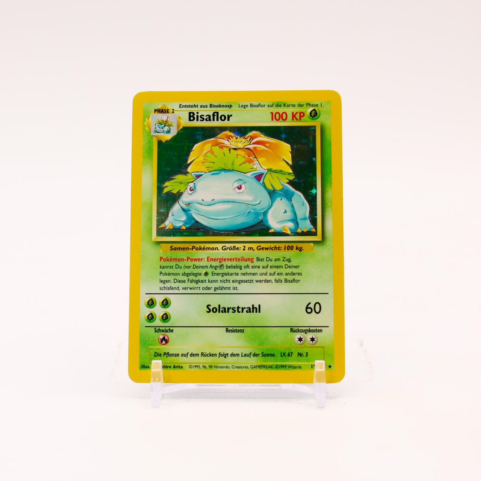 Venusaur - 15/102 GERMAN Base Set Unlimited Holo Rare Pokemon - LP