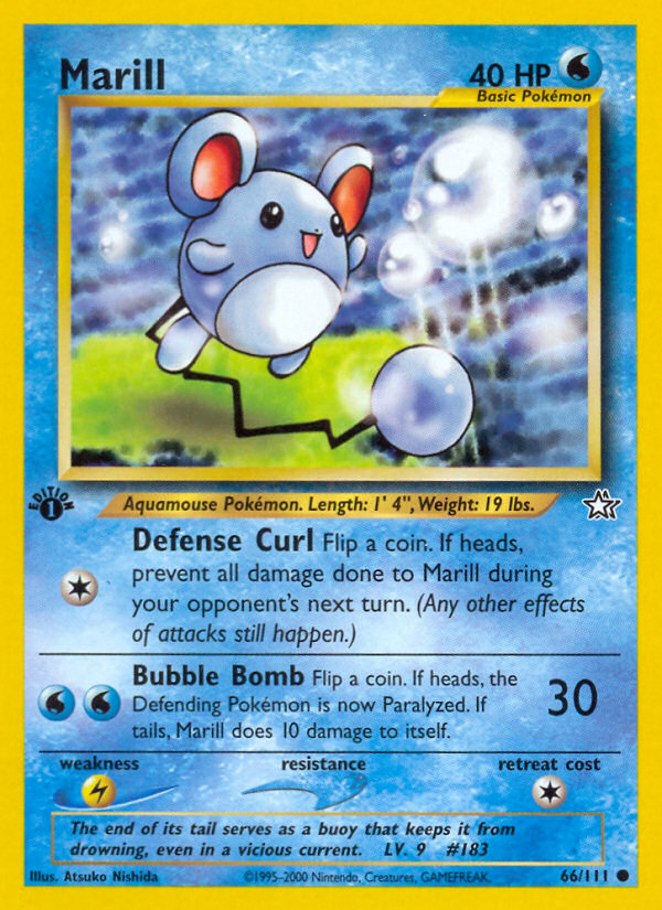 Marill - 66/111 Neo Genesis Common Unlimited Pokemon - NM