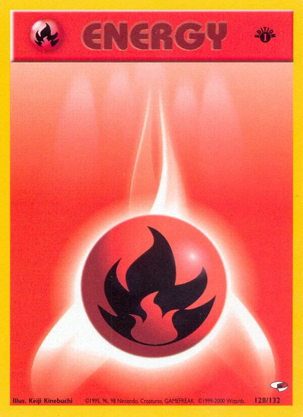 Basic Fire Energy - 128/132 Gym Heroes 1st Edition - NM
