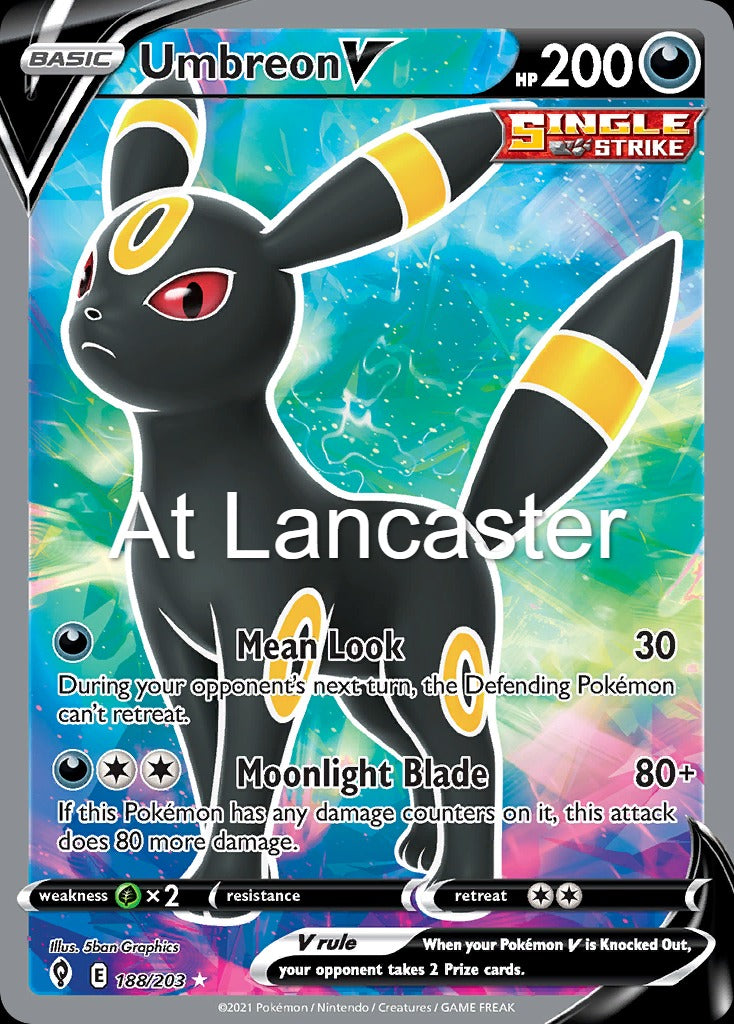 Umbreon V - 188/203 Evolving Skies Ultra Rare Pokemon - NM (Lanc)