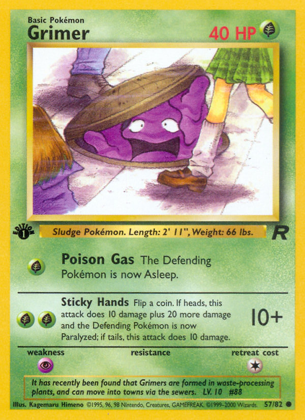 Grimer - 57/82 Team Rocket Common Unlimited Pokemon - NM