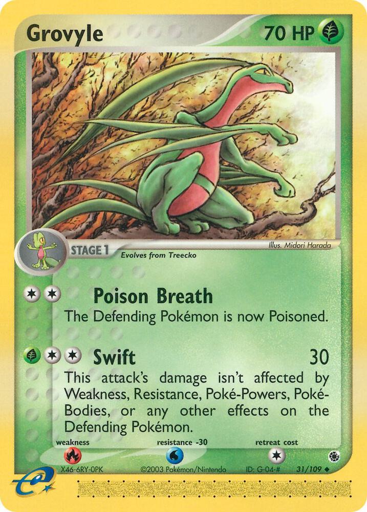 Grovyle - 31/109 Ruby & Sapphire Pokemon - NM