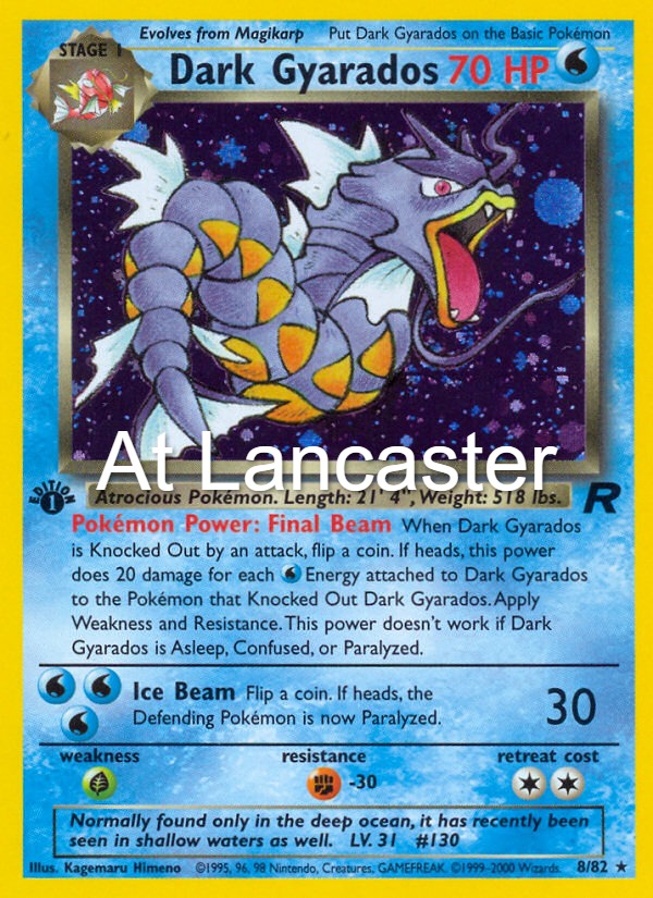 Dark Gyarados - 8/82 Team Rocket Unlimited Holo Rare Pokemon - MP/HP (Lanc)
