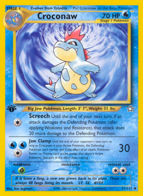 Croconaw - 31/111 Neo Genesis Uncommon Unlimited Pokemon - NM