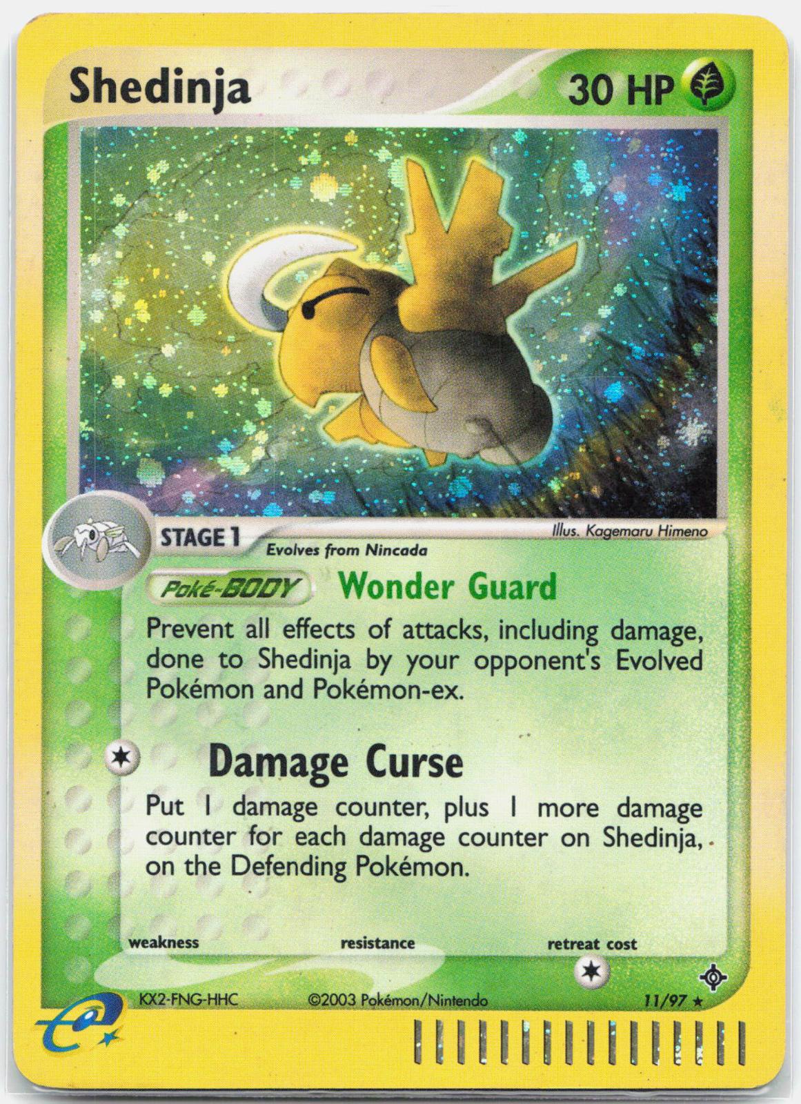 Shedinja - 11/97 Dragon Holo Rare Pokemon - MP