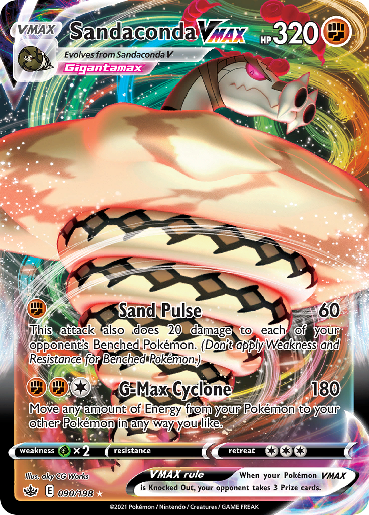 Sandaconda VMAX - 090/198 Chilling Reign VMAX Rare Holo Pokemon - NM