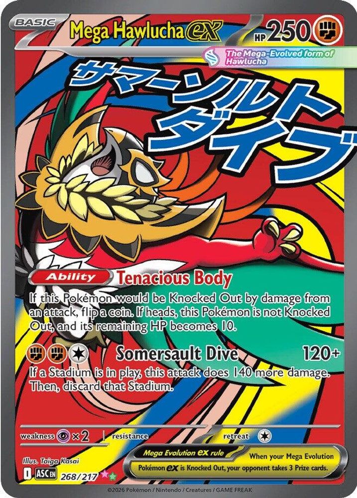Mega Hawlucha ex - 268/217 Ascended Heroes Mega Attack Rare Holo Pokemon - NM