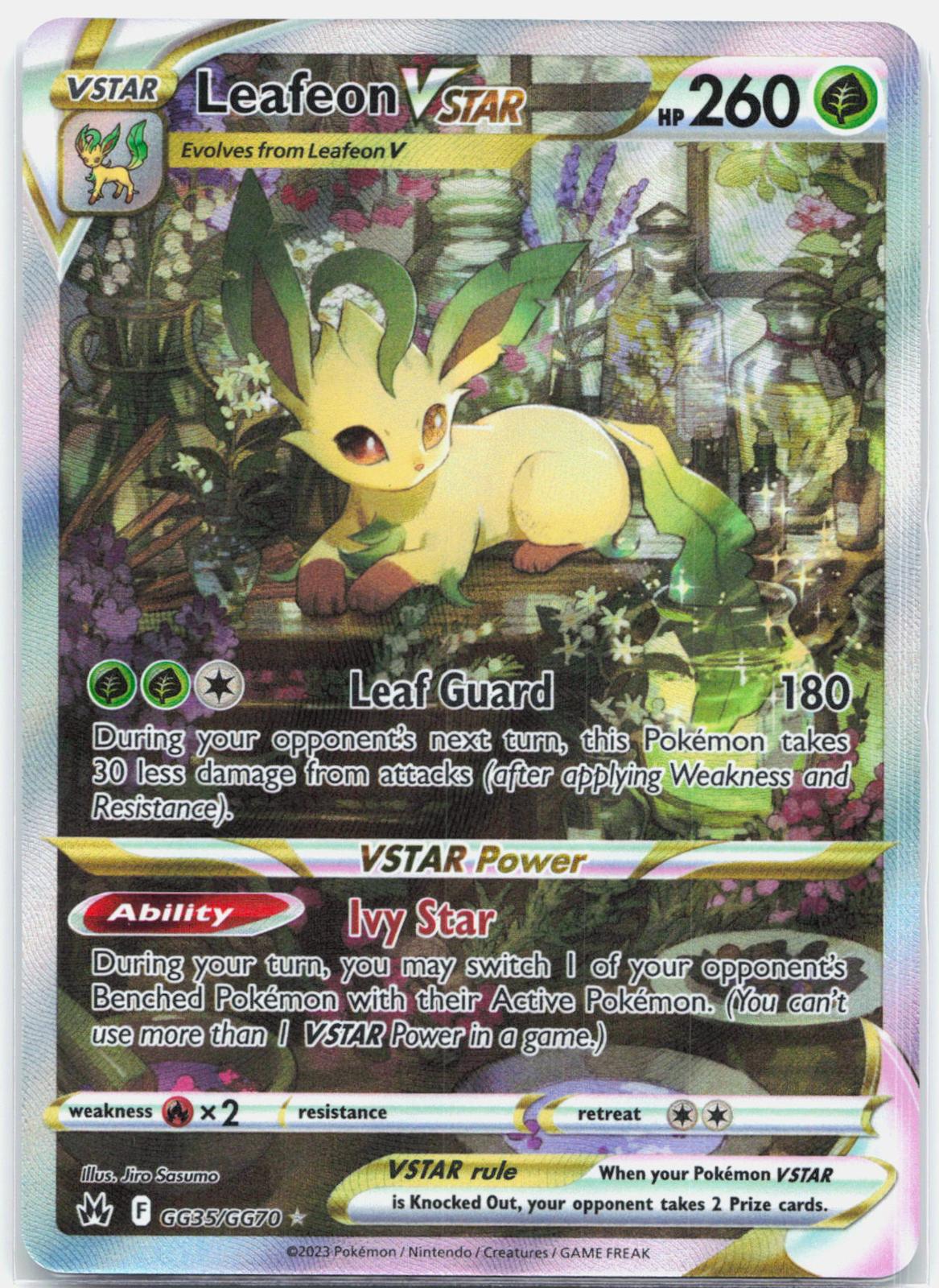 Leafeon Vstar - GG35/GG70 Crown Zenith Galarian Gallery Pokemon - NM/MINT