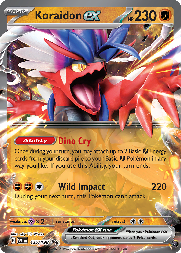 Koraidon ex - 125/198 Scarlet & Violet Double Rare Holo Pokemon - NM