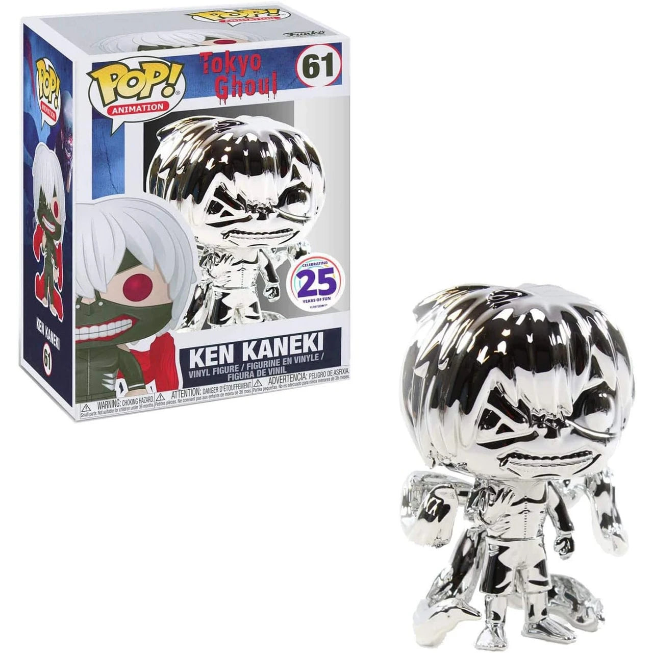 Funko Pop - Tokyo Ghoul Vinyl Figure - Ken Kaneki Chrome 61 Funimation 25th