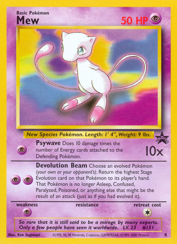 Mew - 8 Wizards Black Star Promo Pokemon - NM