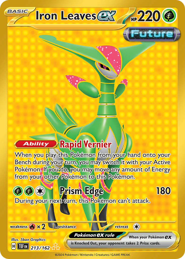 Iron Leaves ex - 213/162 Temporal Forces Hyper Rare Holo Pokemon - NM