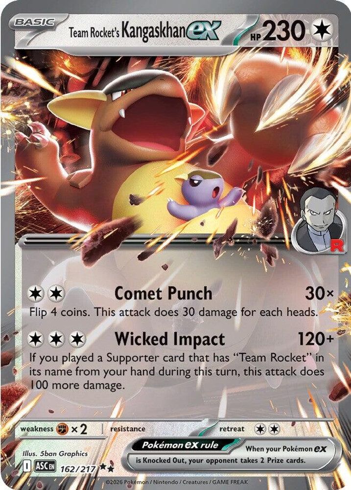 Team Rocket's Kangaskhan ex - 162/217 Ascended Heroes Double Rare Holo Pokemon - NM