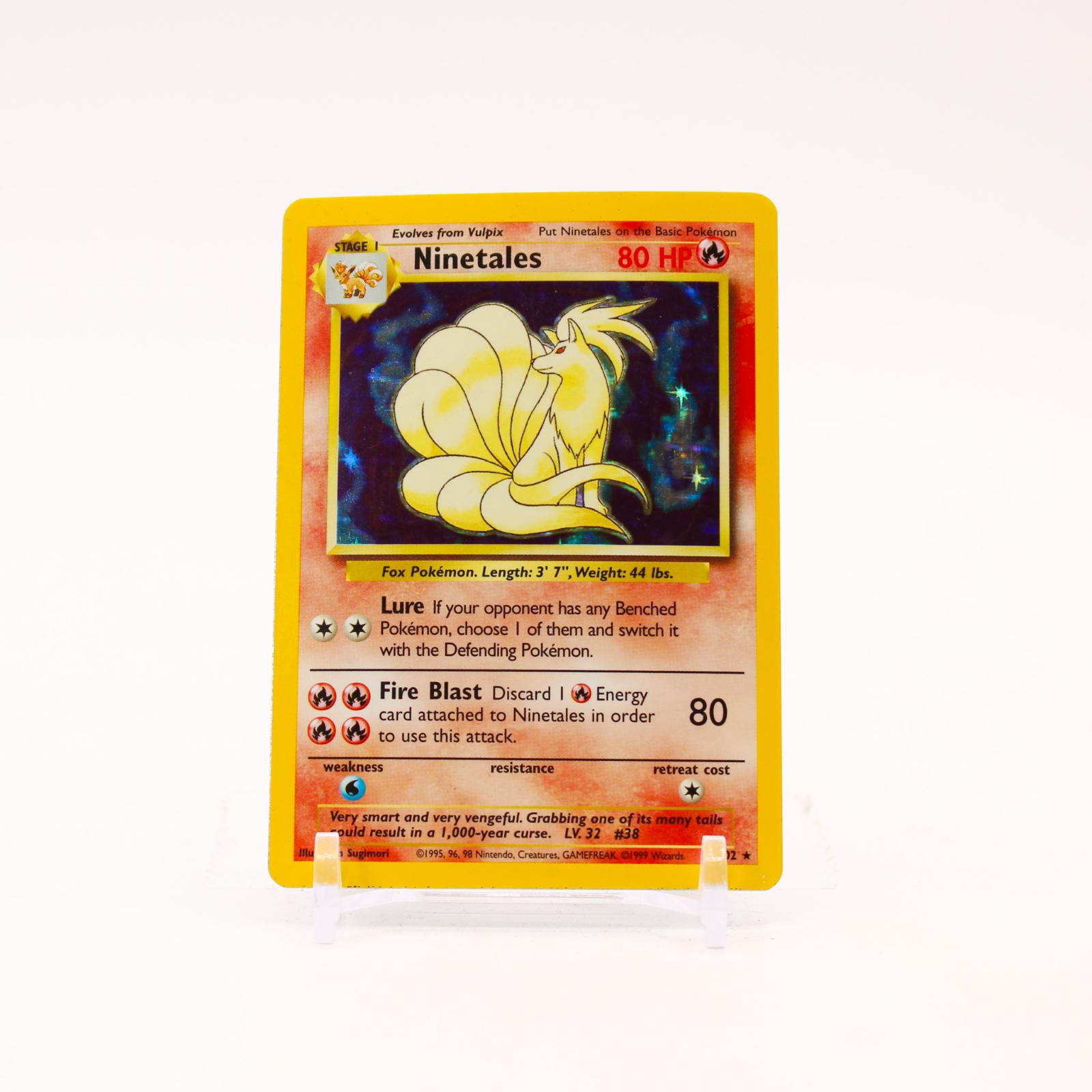 Ninetales - 12/102 Base Set Unlimited Holo Rare Pokemon - LP