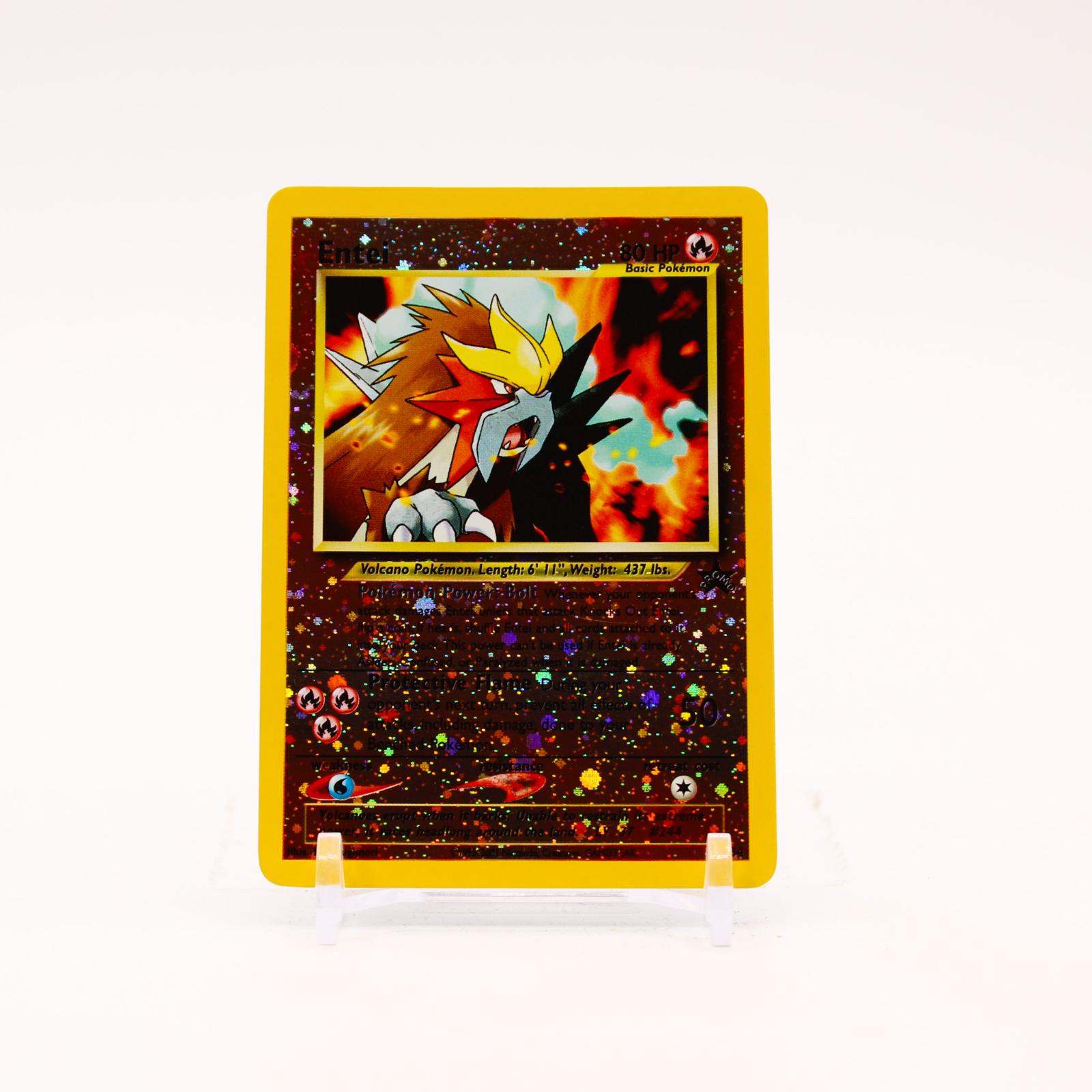 Entei - 34 Wizards Black Star Reverse Holo Promo SWIRL Pokemon - NM/LP
