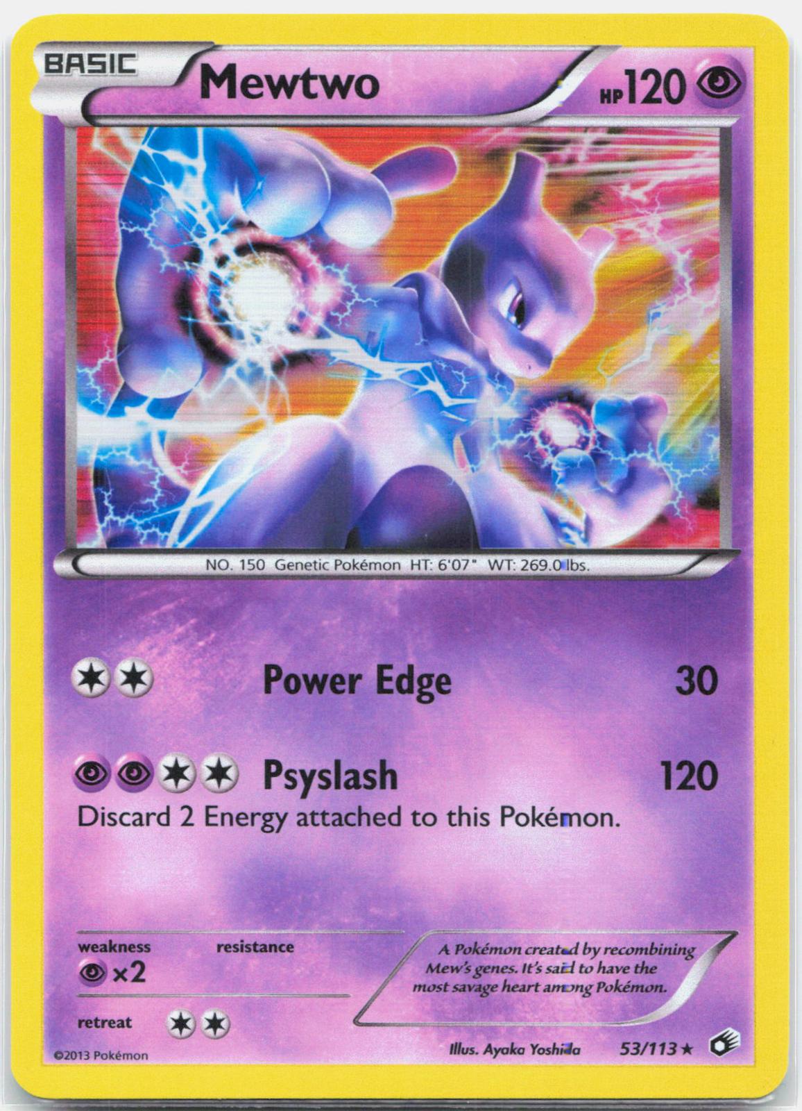 Mewtwo - 53/113 Legendary Treasures Holo Rare Pokemon - NM
