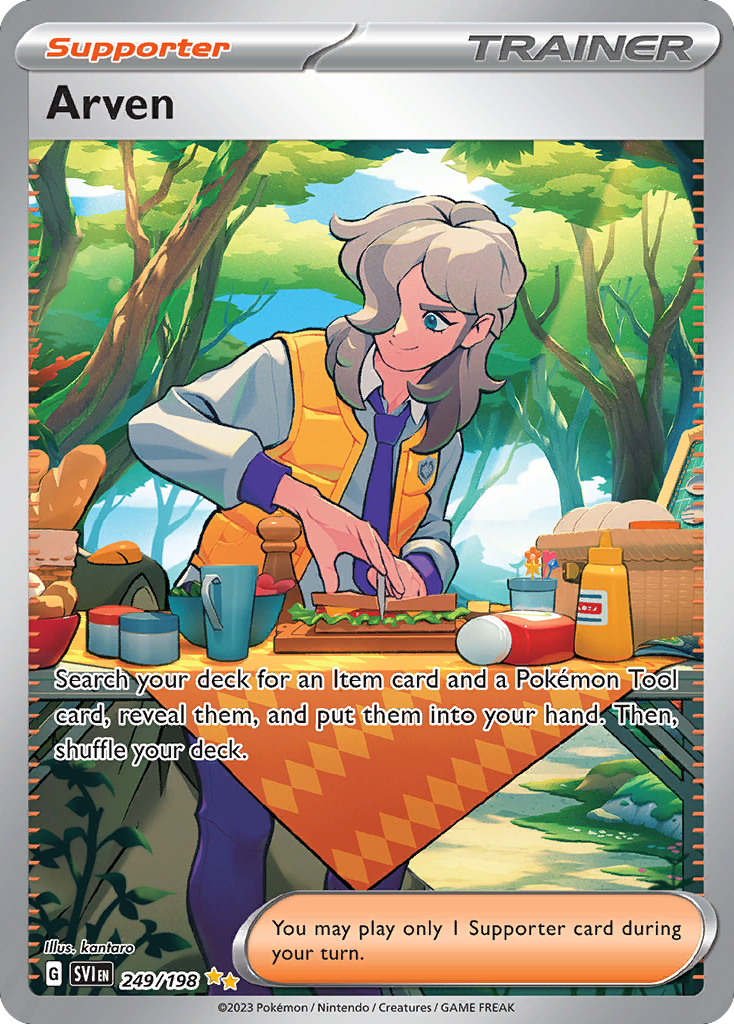 Arven - 249/198 Scarlet & Violet Special Illustration Rare Holo Pokemon - NM