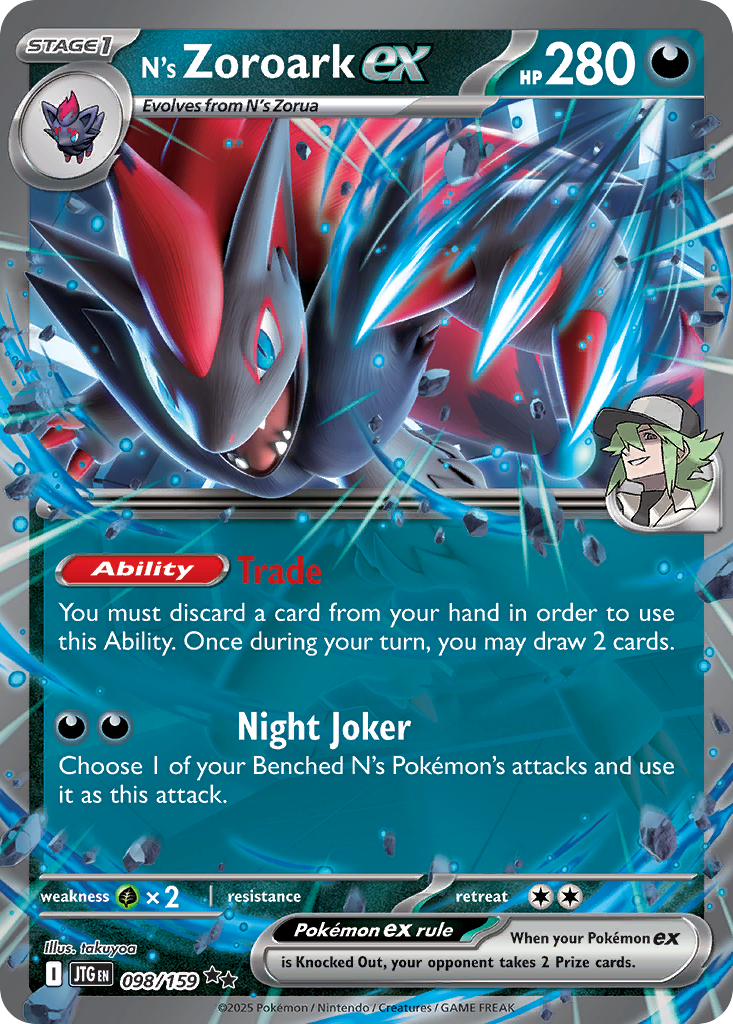 N's Zoroark ex - 098/159 Journey Together Double Rare Holo Pokemon - NM